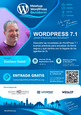 Cartel del MeetUp de WordPress del 25 de septiembre de 2026